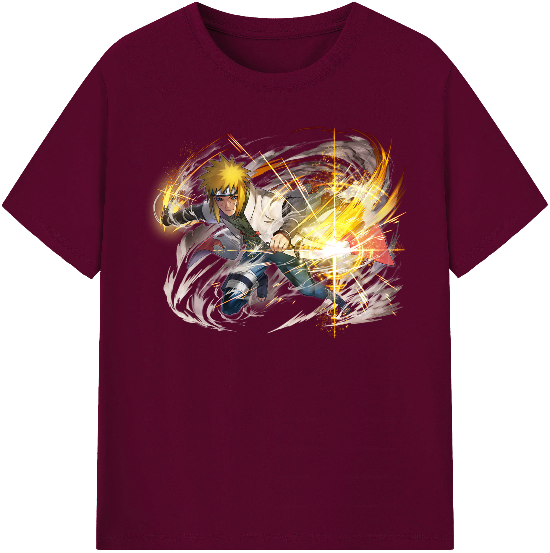 （画像用） NARUTO -ナルト- 波風 ミナト Namikaze Minato レディースカジュアルプリントTシャツ（綿100％）